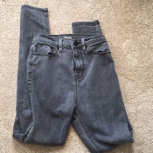 High rise grey skinny jeans